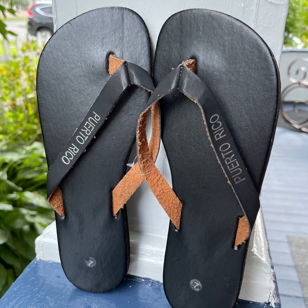 Puerto Rico Black Flip Flops